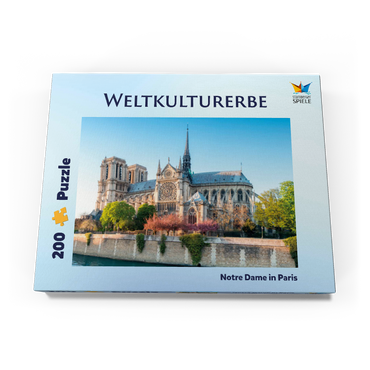 Darstellung des Puzzle Motivs Die Kathedrale Notre Dame de Paris an der Seine - Frankreich 200 Puzzle Schachtel Ansicht3