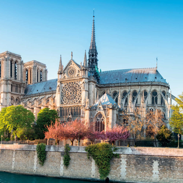 Darstellung des Puzzle Motivs Die Kathedrale Notre Dame de Paris an der Seine - Frankreich 500 Puzzle 3D Modell
