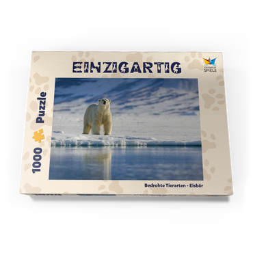 Darstellung des Puzzle Motivs Bedrohte Tierarten: Eisbär in Spitzbergen - Norwegen 1000 Puzzle Schachtel Ansicht3