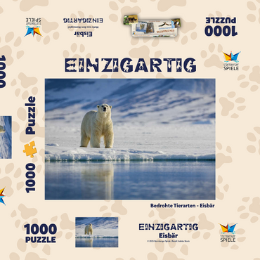 Darstellung des Puzzle Motivs Bedrohte Tierarten: Eisbär in Spitzbergen - Norwegen 1000 Puzzle Schachtel 3D Modell