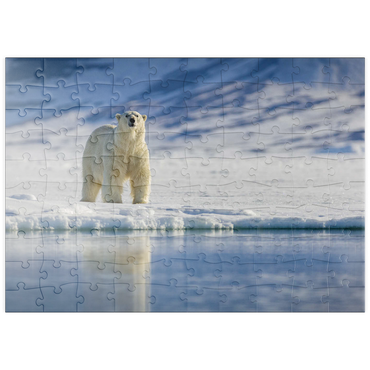 Darstellung des Puzzle Motivs puzzleplate Bedrohte Tierarten: Eisbär in Spitzbergen - Norwegen 100 Puzzle