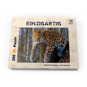 Darstellung des Puzzle Motivs Bedrohte Tierarten: Amur-Leopard 200 Puzzle Schachtel Ansicht3