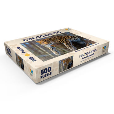 Darstellung des Puzzle Motivs Bedrohte Tierarten: Amur-Leopard 500 Puzzle Schachtel Ansicht1