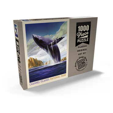 Darstellung des Puzzle Motivs Channel Islands National Park: Breaching Whale, Vintage Poster 1000 Puzzle Schachtel Ansicht2