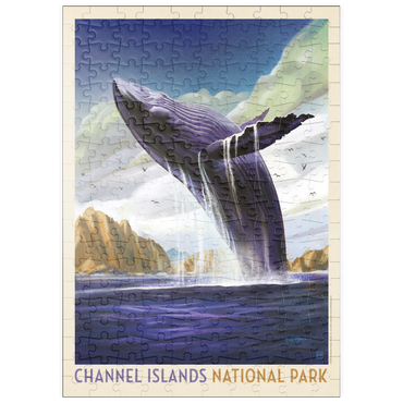Darstellung des Puzzle Motivs puzzleplate Channel Islands National Park: Breaching Whale, Vintage Poster 200 Puzzle