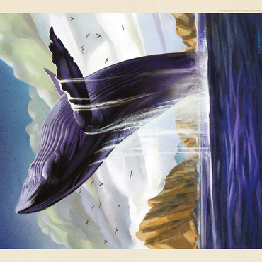Darstellung des Puzzle Motivs Channel Islands National Park: Breaching Whale, Vintage Poster 200 Puzzle 3D Modell