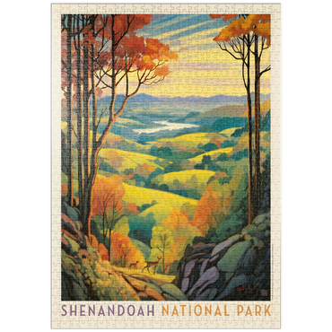Darstellung des Puzzle Motivs puzzleplate Shenandoah National Park: Rolling Hills, Vintage Poster 1000 Puzzle