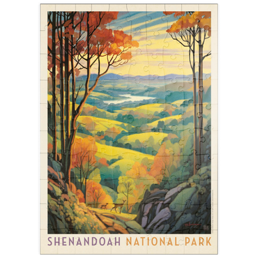 Darstellung des Puzzle Motivs puzzleplate Shenandoah National Park: Rolling Hills, Vintage Poster 100 Puzzle