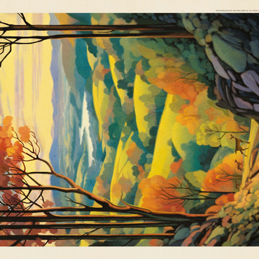 Darstellung des Puzzle Motivs Shenandoah National Park: Rolling Hills, Vintage Poster 100 Puzzle 3D Modell