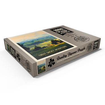 Darstellung des Puzzle Motivs Great Smoky Mountains National Park: Dusk In Cades Cove, Vintage Poster 1000 Puzzle Schachtel Ansicht1