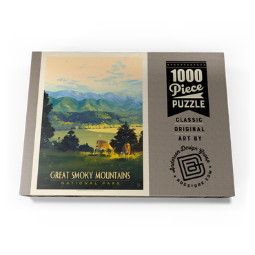 Darstellung des Puzzle Motivs Great Smoky Mountains National Park: Dusk In Cades Cove, Vintage Poster 1000 Puzzle Schachtel Ansicht3