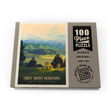 Darstellung des Puzzle Motivs Great Smoky Mountains National Park: Dusk In Cades Cove, Vintage Poster 100 Puzzle Schachtel Ansicht3