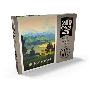 Darstellung des Puzzle Motivs Great Smoky Mountains National Park: Dusk In Cades Cove, Vintage Poster 200 Puzzle Schachtel Ansicht2