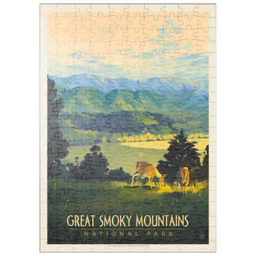 Darstellung des Puzzle Motivs puzzleplate Great Smoky Mountains National Park: Dusk In Cades Cove, Vintage Poster 200 Puzzle