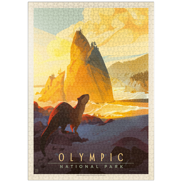 Darstellung des Puzzle Motivs puzzleplate Olympic National Park: Sea Otter, Vintage Poster 1000 Puzzle
