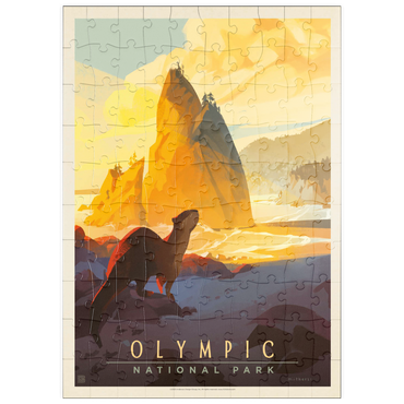Darstellung des Puzzle Motivs puzzleplate Olympic National Park: Sea Otter, Vintage Poster 100 Puzzle