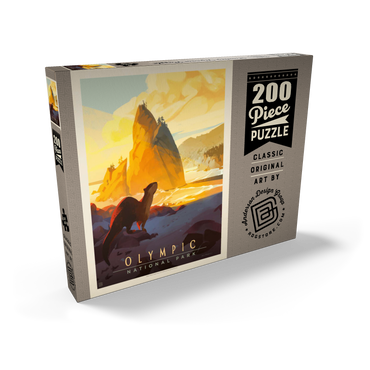 Darstellung des Puzzle Motivs Olympic National Park: Sea Otter, Vintage Poster 200 Puzzle Schachtel Ansicht2