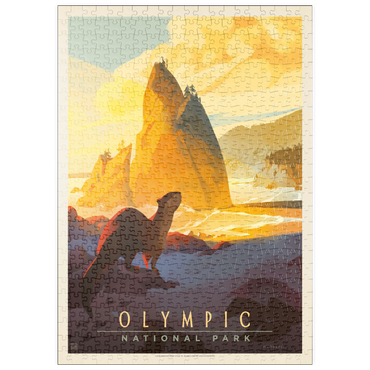 Darstellung des Puzzle Motivs puzzleplate Olympic National Park: Sea Otter, Vintage Poster 500 Puzzle