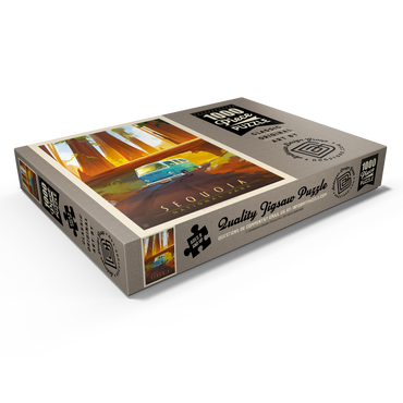 Darstellung des Puzzle Motivs Sequoia National Park: Through The Trees, Vintage Poster 1000 Puzzle Schachtel Ansicht1