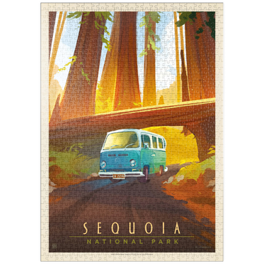 Darstellung des Puzzle Motivs puzzleplate Sequoia National Park: Through The Trees, Vintage Poster 1000 Puzzle
