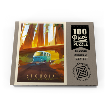 Darstellung des Puzzle Motivs Sequoia National Park: Through The Trees, Vintage Poster 100 Puzzle Schachtel Ansicht3