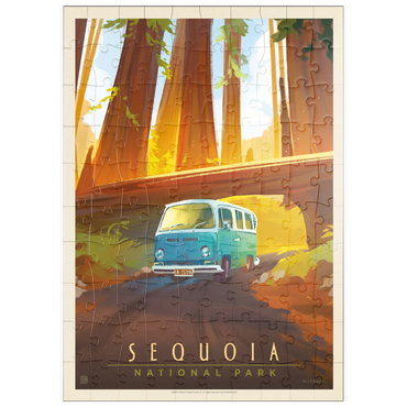 Darstellung des Puzzle Motivs puzzleplate Sequoia National Park: Through The Trees, Vintage Poster 100 Puzzle