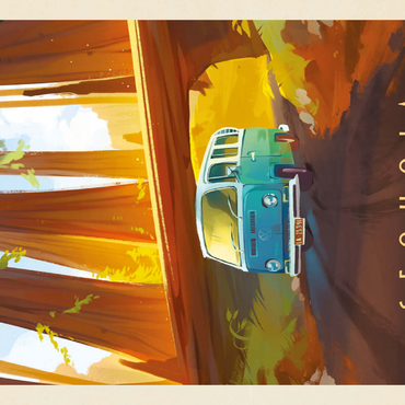 Darstellung des Puzzle Motivs Sequoia National Park: Through The Trees, Vintage Poster 100 Puzzle 3D Modell