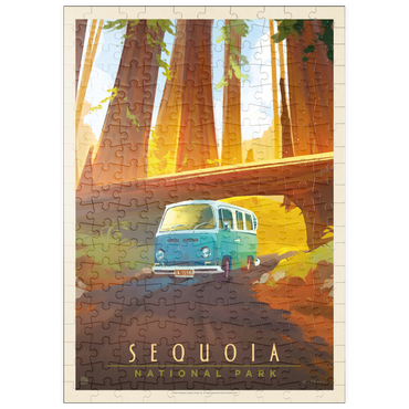 Darstellung des Puzzle Motivs puzzleplate Sequoia National Park: Through The Trees, Vintage Poster 200 Puzzle