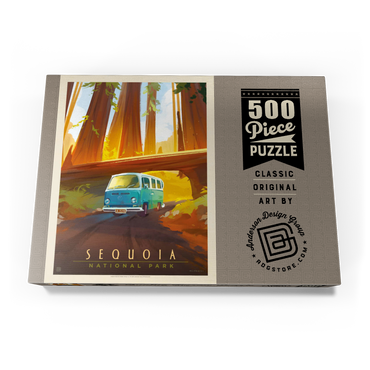Darstellung des Puzzle Motivs Sequoia National Park: Through The Trees, Vintage Poster 500 Puzzle Schachtel Ansicht3