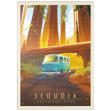 Darstellung des Puzzle Motivs puzzleplate Sequoia National Park: Through The Trees, Vintage Poster 500 Puzzle