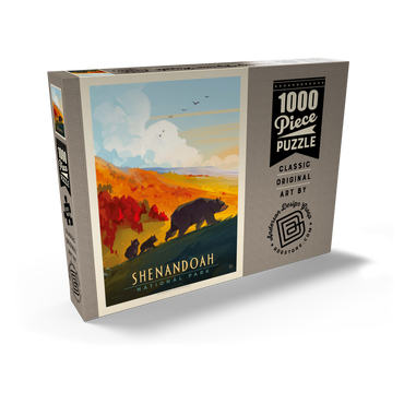 Darstellung des Puzzle Motivs Shenandoah National Park: Mama Bear & Cubs, Vintage Poster 1000 Puzzle Schachtel Ansicht2