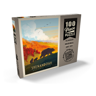 Darstellung des Puzzle Motivs Shenandoah National Park: Mama Bear & Cubs, Vintage Poster 100 Puzzle Schachtel Ansicht2