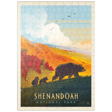 Darstellung des Puzzle Motivs puzzleplate Shenandoah National Park: Mama Bear & Cubs, Vintage Poster 200 Puzzle