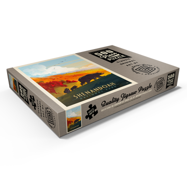 Darstellung des Puzzle Motivs Shenandoah National Park: Mama Bear & Cubs, Vintage Poster 500 Puzzle Schachtel Ansicht1