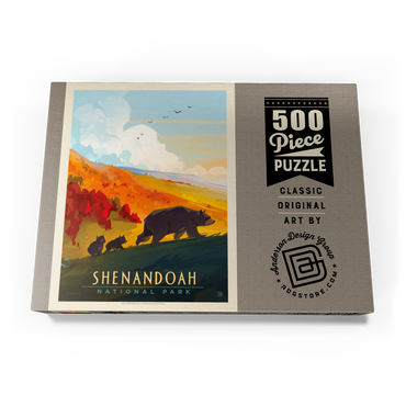 Darstellung des Puzzle Motivs Shenandoah National Park: Mama Bear & Cubs, Vintage Poster 500 Puzzle Schachtel Ansicht3
