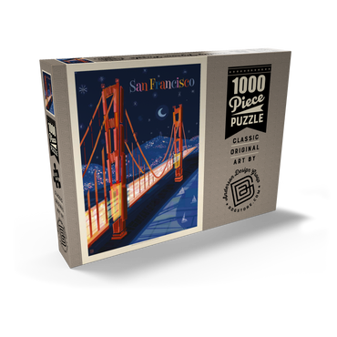 Darstellung des Puzzle Motivs San Francisco: Golden Gate (Mod Design), Vintage Poster 1000 Puzzle Schachtel Ansicht2