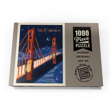Darstellung des Puzzle Motivs San Francisco: Golden Gate (Mod Design), Vintage Poster 1000 Puzzle Schachtel Ansicht3