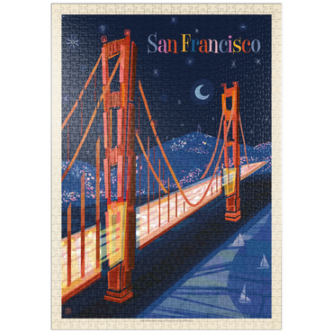 Darstellung des Puzzle Motivs puzzleplate San Francisco: Golden Gate (Mod Design), Vintage Poster 1000 Puzzle