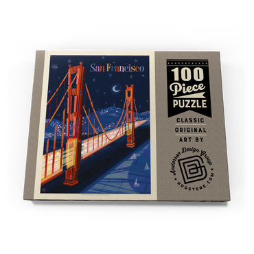 Darstellung des Puzzle Motivs San Francisco: Golden Gate (Mod Design), Vintage Poster 100 Puzzle Schachtel Ansicht3