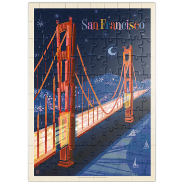 Darstellung des Puzzle Motivs puzzleplate San Francisco: Golden Gate (Mod Design), Vintage Poster 100 Puzzle