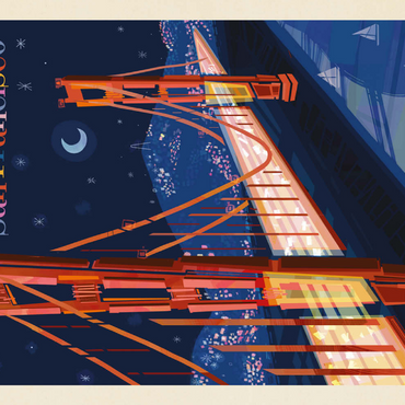 Darstellung des Puzzle Motivs San Francisco: Golden Gate (Mod Design), Vintage Poster 200 Puzzle 3D Modell