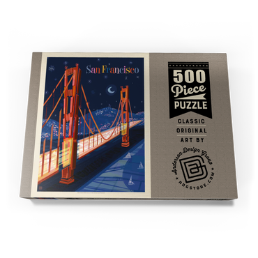 Darstellung des Puzzle Motivs San Francisco: Golden Gate (Mod Design), Vintage Poster 500 Puzzle Schachtel Ansicht3