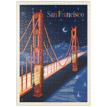 Darstellung des Puzzle Motivs puzzleplate San Francisco: Golden Gate (Mod Design), Vintage Poster 500 Puzzle