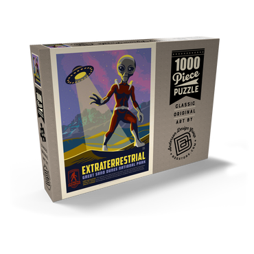 Darstellung des Puzzle Motivs Legends Of The National Parks: Great Sand Dune's Extraterrestrials, Vintage Poster 1000 Puzzle Schachtel Ansicht2