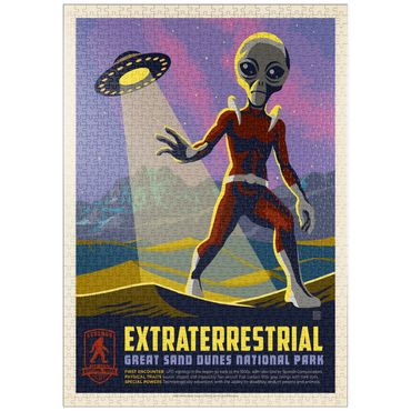 Darstellung des Puzzle Motivs puzzleplate Legends Of The National Parks: Great Sand Dune's Extraterrestrials, Vintage Poster 1000 Puzzle