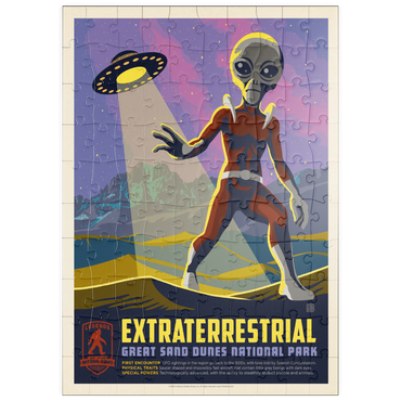 Darstellung des Puzzle Motivs puzzleplate Legends Of The National Parks: Great Sand Dune's Extraterrestrials, Vintage Poster 100 Puzzle