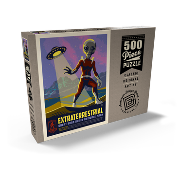 Darstellung des Puzzle Motivs Legends Of The National Parks: Great Sand Dune's Extraterrestrials, Vintage Poster 500 Puzzle Schachtel Ansicht2