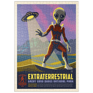 Darstellung des Puzzle Motivs puzzleplate Legends Of The National Parks: Great Sand Dune's Extraterrestrials, Vintage Poster 500 Puzzle