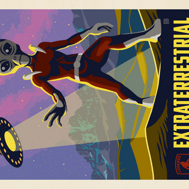 Darstellung des Puzzle Motivs Legends Of The National Parks: Great Sand Dune's Extraterrestrials, Vintage Poster 500 Puzzle 3D Modell