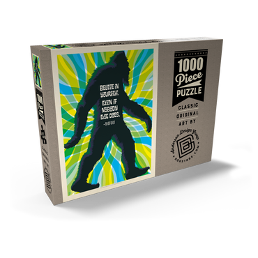 Darstellung des Puzzle Motivs Bigfoot: Believe In Yourself. Even If Nobody Else Does, Vintage Poster 1000 Puzzle Schachtel Ansicht2